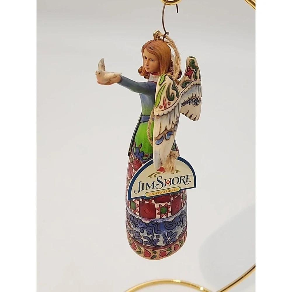 2007 Jim Shore Peace & Goodwill to ALL Heartwood Creek Angel‎ w/ Doves Ornament